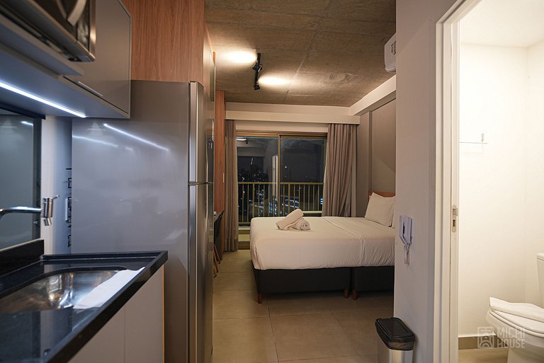 Elegante Studio Jardins/Rebouças/HC com Ar/Wifi