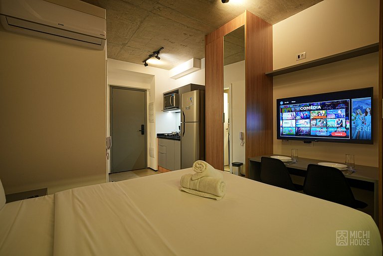 Elegante Studio Jardins/Rebouças/HC com Ar/Wifi
