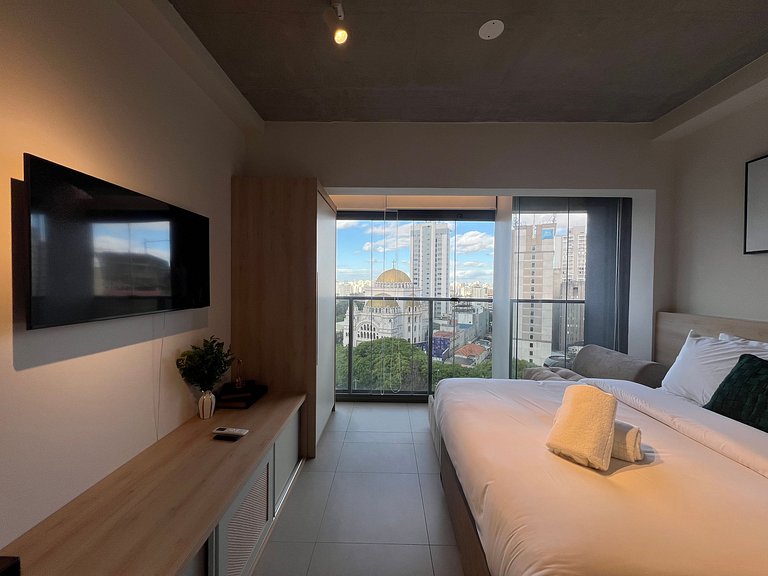 Belo Studio Metro Paraiso Vista Incrivel