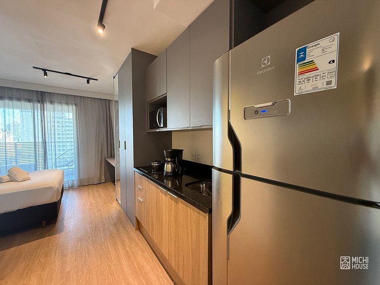Studio a 5 Min do Allianz • Lazer Completo