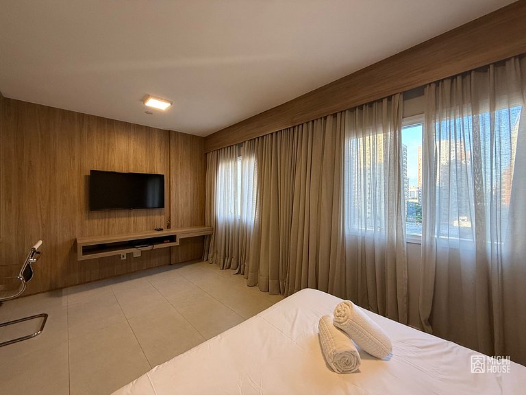 Moderno Flat Executivo • Alphaville • Ar • Wifi