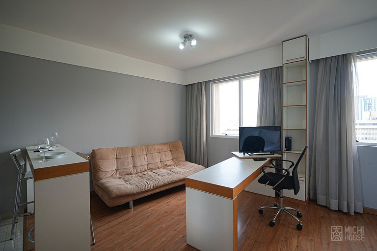 Moderno Flat Executivo • Alphaville • Ar • Wifi
