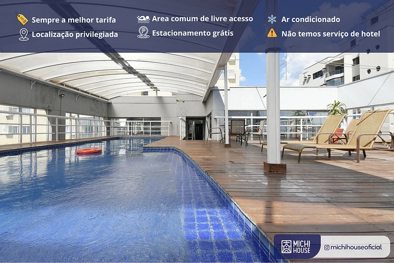 Flat Executivo • Al Mamoré • Lazer Completo • Ar • Wifi