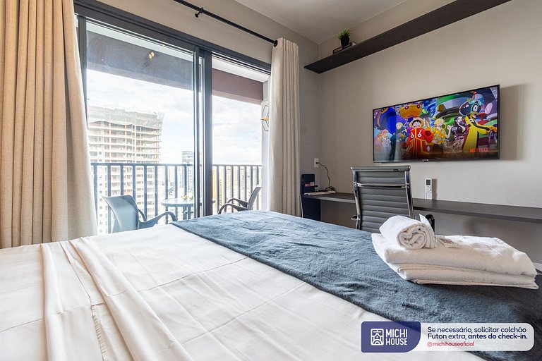 Studio a 2 min Metro Paraiso • Paulista • com Ar