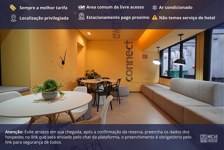 Prático na Santa Cecilia • Compacto •  Cozinha • Ar •  Wifi