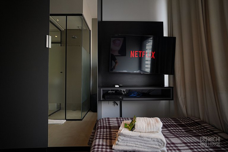 Confortavel Studio Metro/Santa Casa com Ar/Wifi