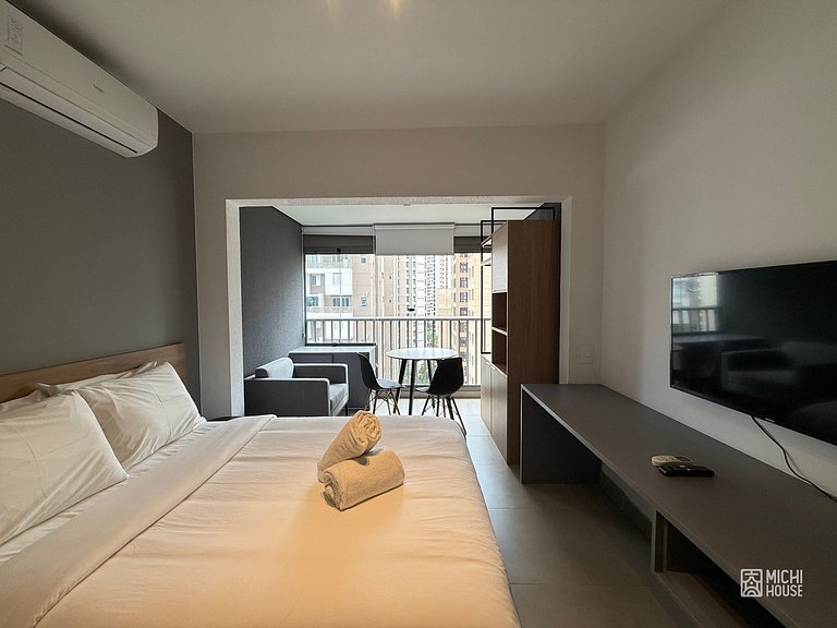 Maravilhoso Studio Moema Av Ibirapuera com Ar/Wifi